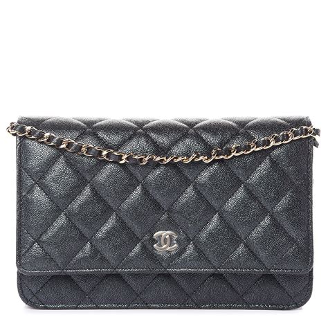 chanel caviar quilted wallet on chain woc black|CHANEL Caviar Quilted Wallet on Chain WOC Black.